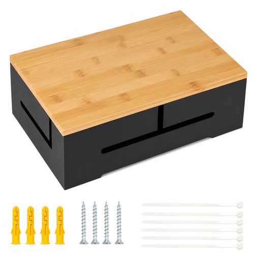 Bamboo wall mount cable box - wall,