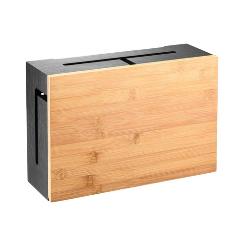 Bamboo cable management box - bamboo,